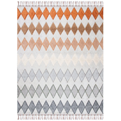 Tapis gris / gris anthracite en laine / jute touffeté à la main Gile