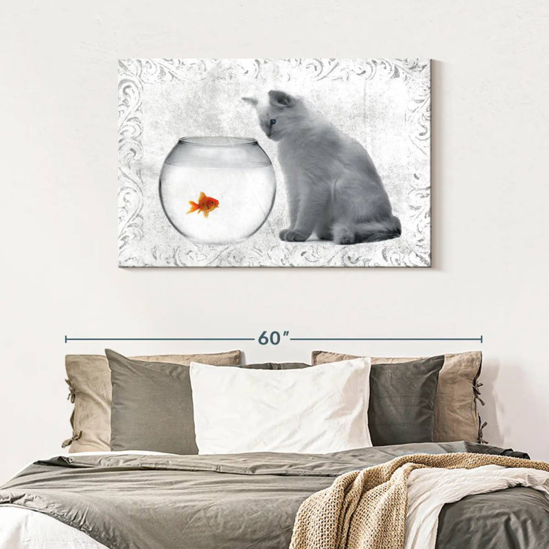 Goldfish And Cat, 30" H x 45" W