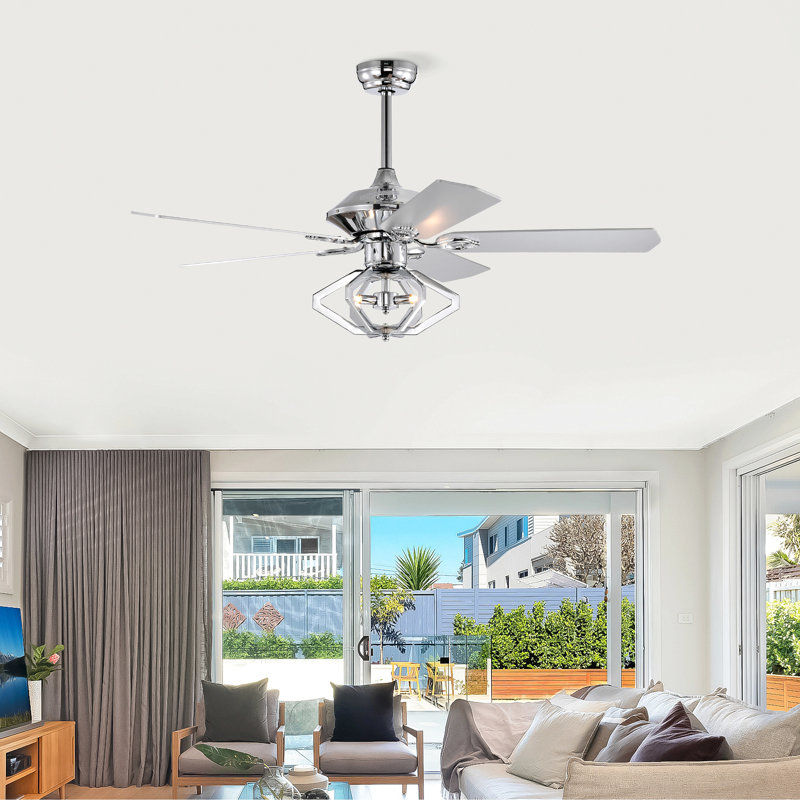 52" Dual Wood 5-Blade  Ceiling Fan With Remote Control
