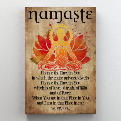 A Person Doing Yoga On Brown Background - Namaste Value Does Not Apply - Wrapped Canvas Print