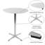 Ensemble de table de salle à manger moderne pour 2, 3 pièces avec tabourets de bar en PP blanc pour la maison, appartement, plateau en bois blanc, base argentée-118608772-118608773-118608774
