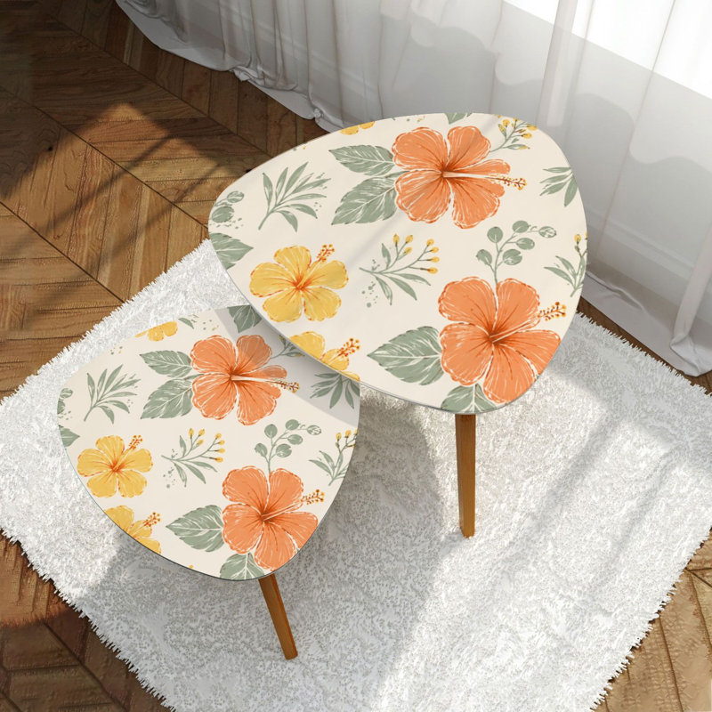 Ensemble de 2 tables basses gigognes Triangle