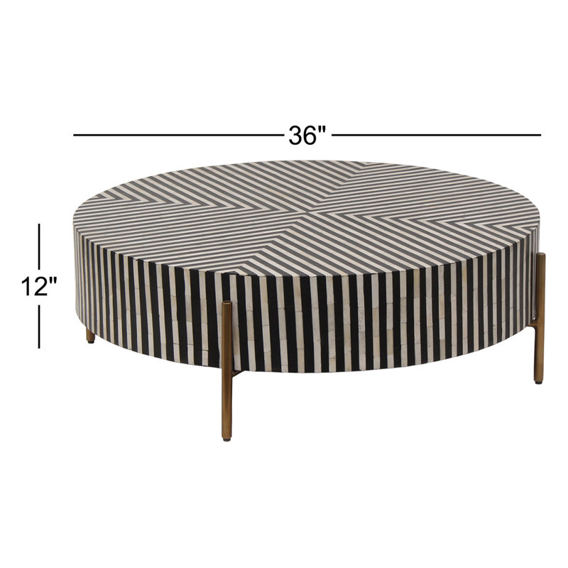 Chameau Coffee Table, 12" H x 36" L x 36" W