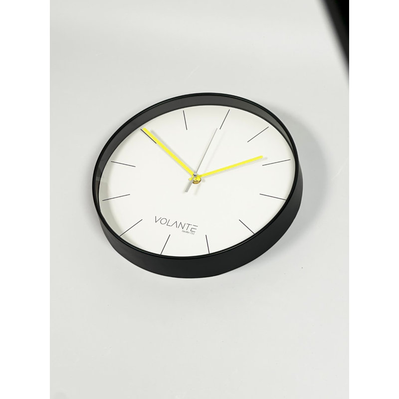 Horloge murale Kulreet, Noir, jaune, blanc