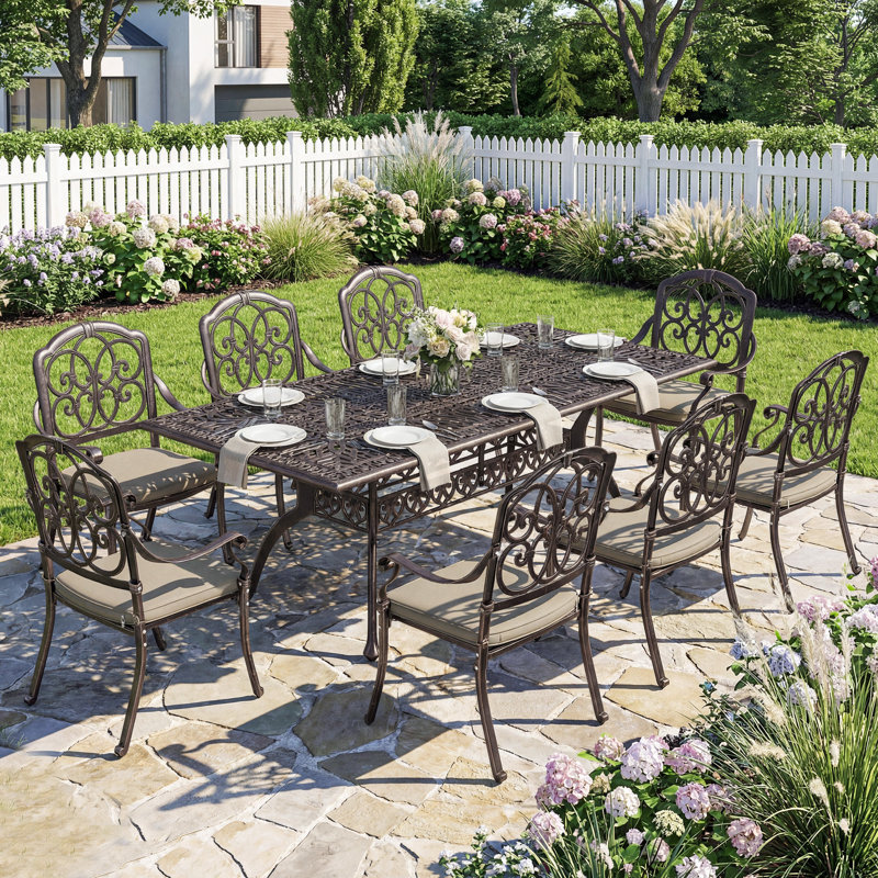8 - Person Patio Dining Set with Rectangular Table