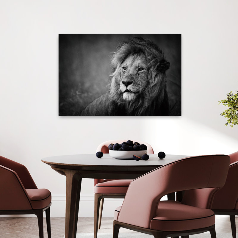 Art contemporain lion contemporain, H 24 po x l 36 po