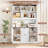  72"H Wood Storage Bookcase With File Drawers, Base Cabinet With Drawers, White-21946501