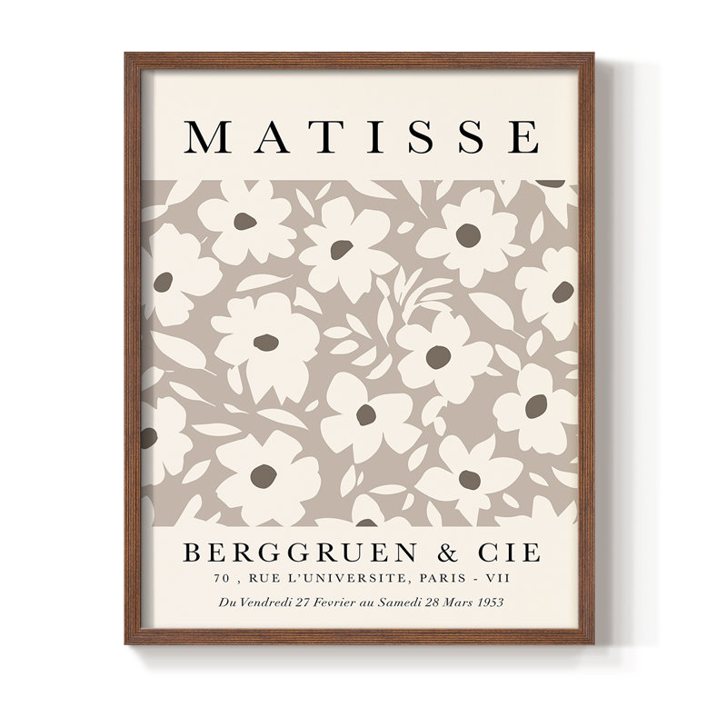 Matisse CCIX, reproduction encadrée - bois massif, H 28 po x l 22 po, Brun
