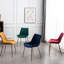 Élégante paire de chaises de salle à manger en velours bleu, confortable et moderne pour votre maison-95084964