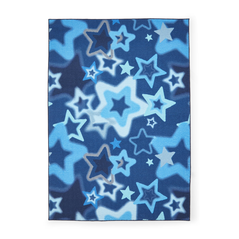 CL Kids - Ombre Stars Blue - 120 x 170, Blue, Rectangle 120 x 170 cm