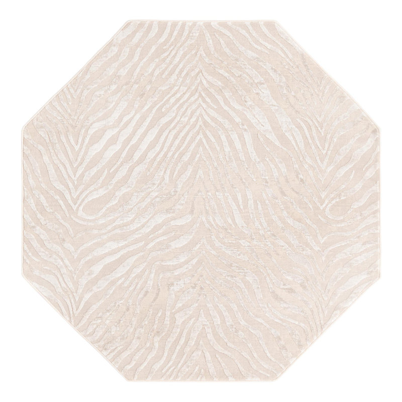 Tatte Animal Print Indoor Rug, Octagon 5'3" x 5'3"