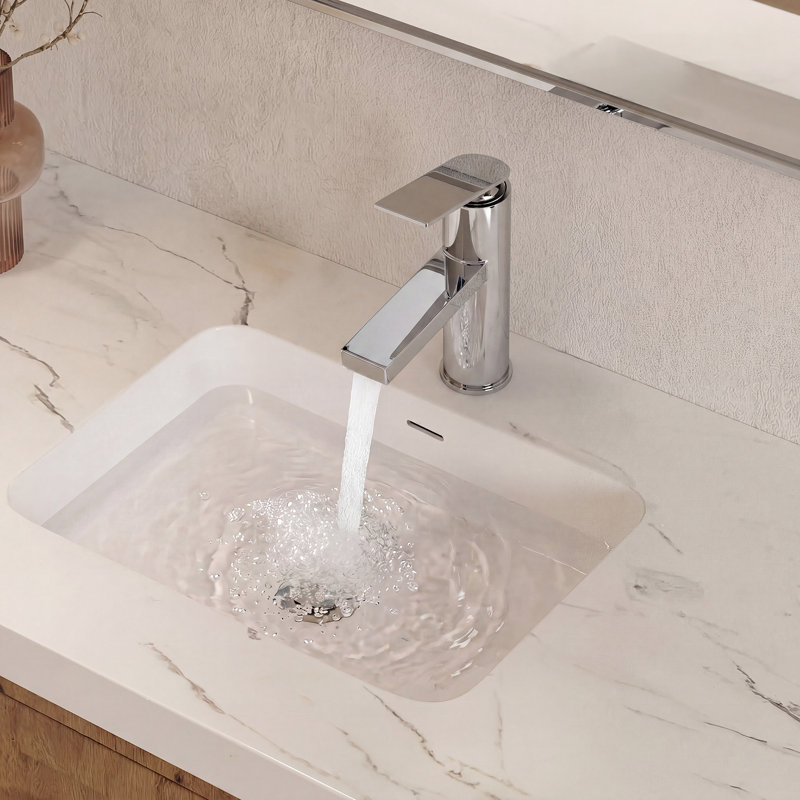 Robinet de salle de bain à un trou, robinet de salle de bain à poignée simple avec drain, Chrome