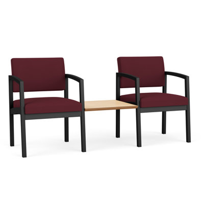 Lenox Steel Waiting Reception 2 Seat Tandem Metal Frame with Center Table