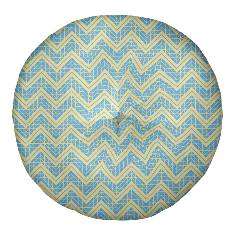 Coussin Rhonda Cheval, 26 po x 26 po, Jaune / bleu