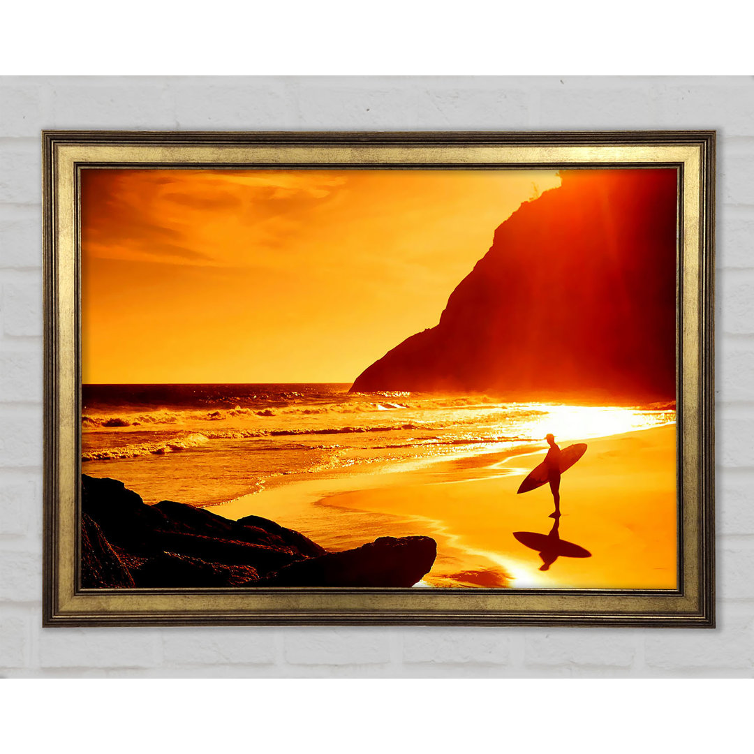 Surfer At Dawn Orange