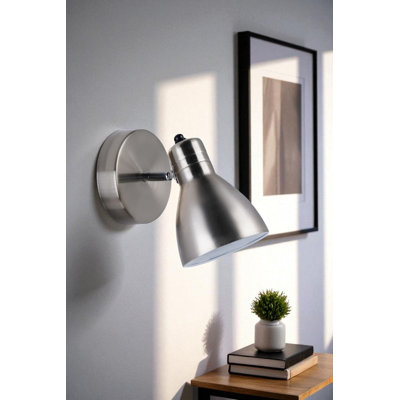 Stylish Chrome Wall Lamp, Metal Body, 4.3 x 5.5 inches | Cap Size: Ø4.3 x 5.5 inches | E27 Socket, Max 40W (Bulb Not Included) | Elegant Lighting Solution for Home & Office, IP20 Rated