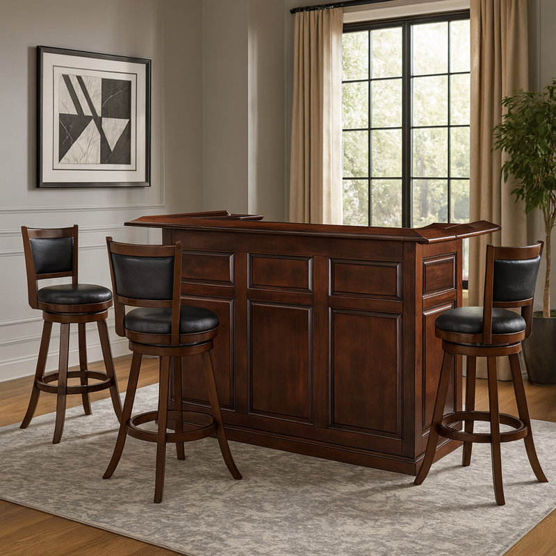 Patty 72" Traditional Dry Bar By RAM Game Room, Chestnut