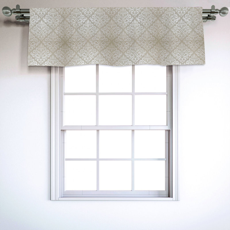 Sateen Damask Ruffled Window Valance