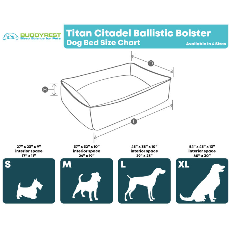 Lit pour chien Titan Citadel, Coyote brun clair, Moyen (l 37 po x P 32 po x H 10 po)