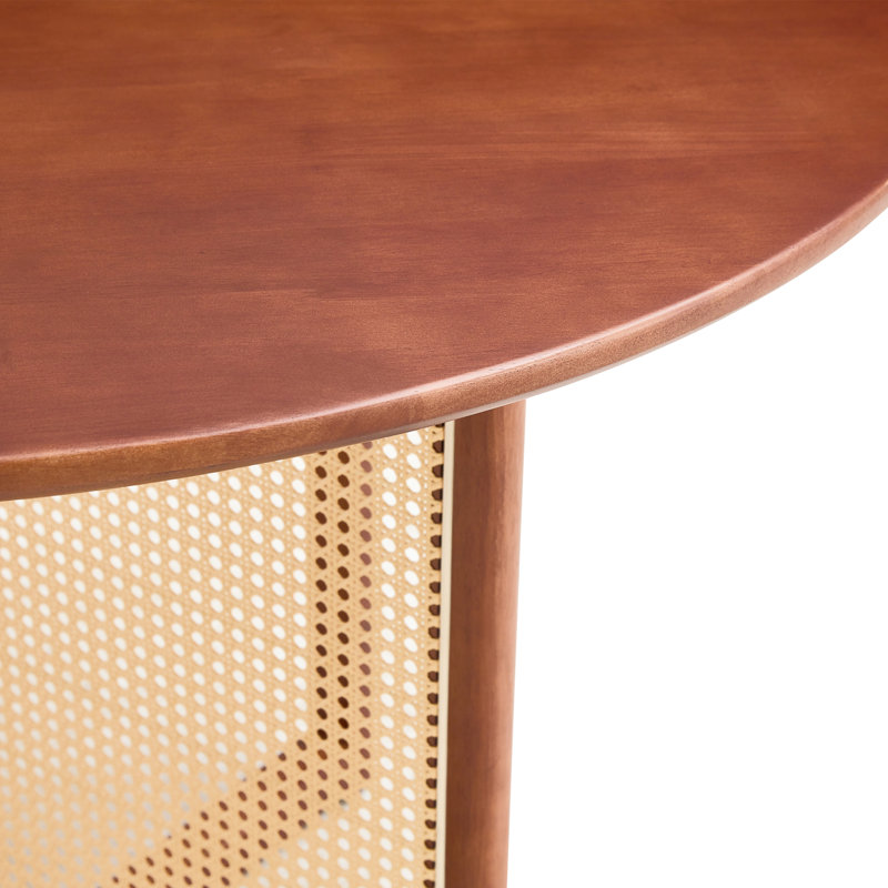 Konradin Round Solid Wood Dining Table, Walnut