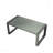 44" X 22" All-Weather Aluminum Outdoor Gray Coffee Table With Tempered Glass Top
