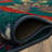 Kamberk Teal Modern Floral Area Rug-1401979426