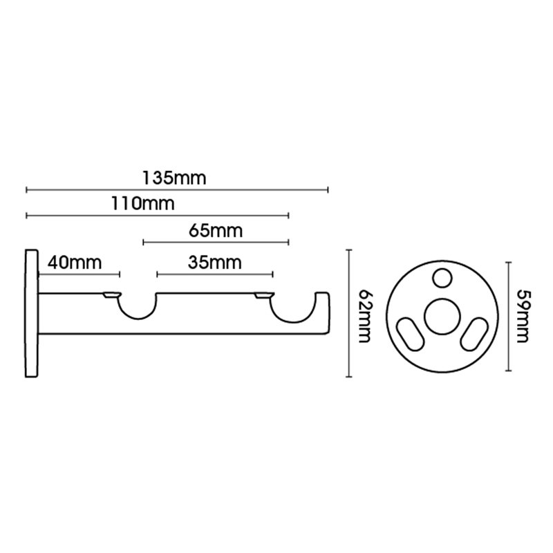 2.8cm Mounting Bracket, Chrome