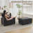 37.8" W Upholstered Chenille Armchair with Ottoman-1546067354
