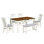 Mid-Century 6-Piece Wood Dining Table Set, Kitchen Table Set With Drawer, Upholstered Chairs And Bench-724942114