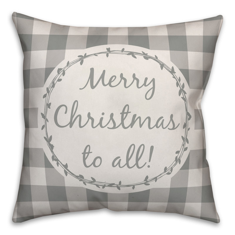  Housse de coussin Merry Christmas to All, Polyester/ Bourre en polyester, 16 po x 1 po
