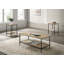 Ensemble de table rustique 3 pièces Table basse 1X Table de bout 2X Table de bout style minimaliste à deux niveaux avec finition noire-1098462843