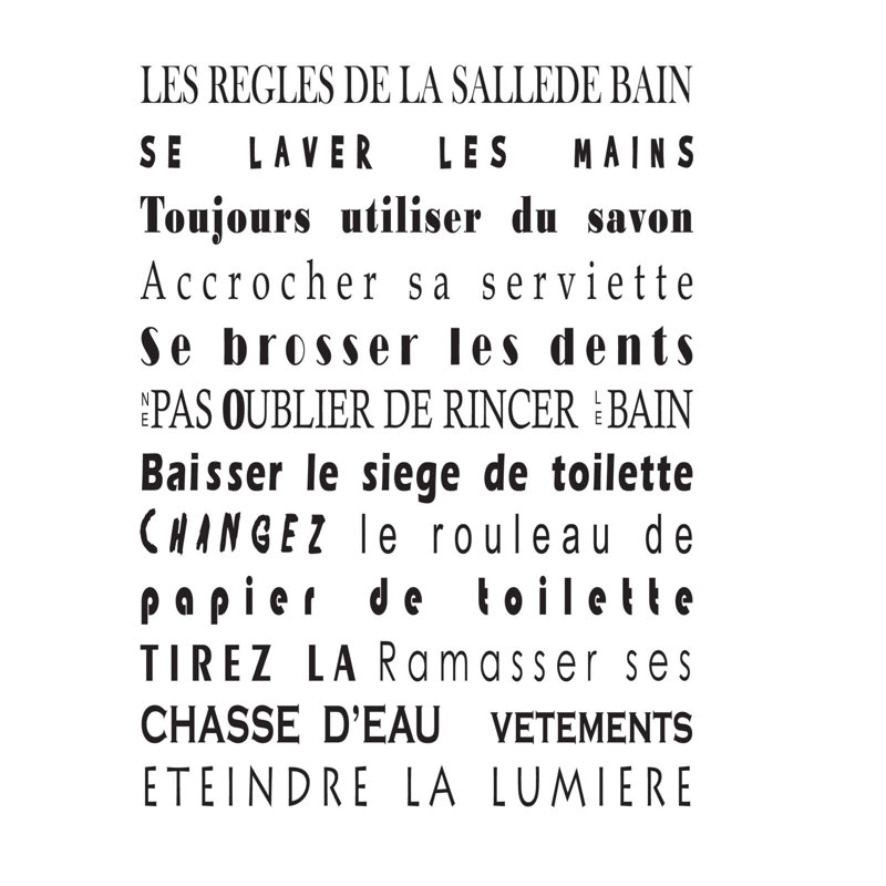 Text & Numbers Wall Decal