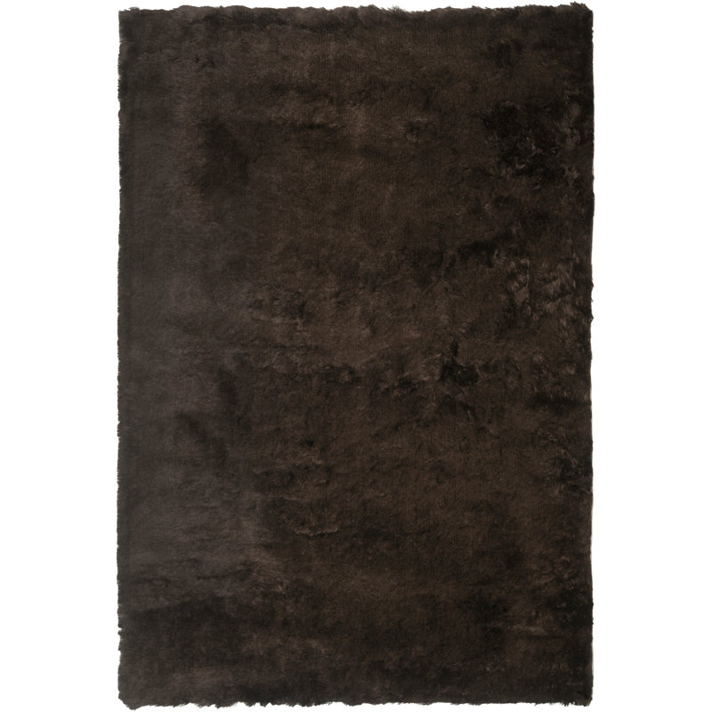 Delane Handmade Tufted Chocolate Area Rug, Rectangle 4' x 6'