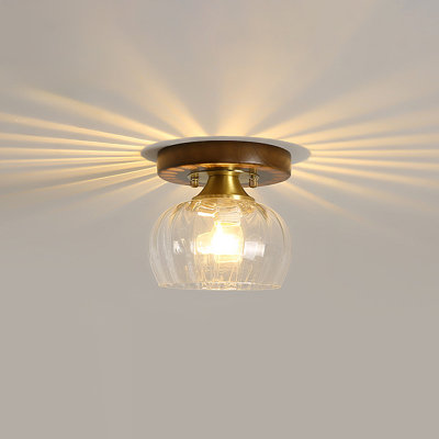 Clear Ribber Glass Ceiling Lamp