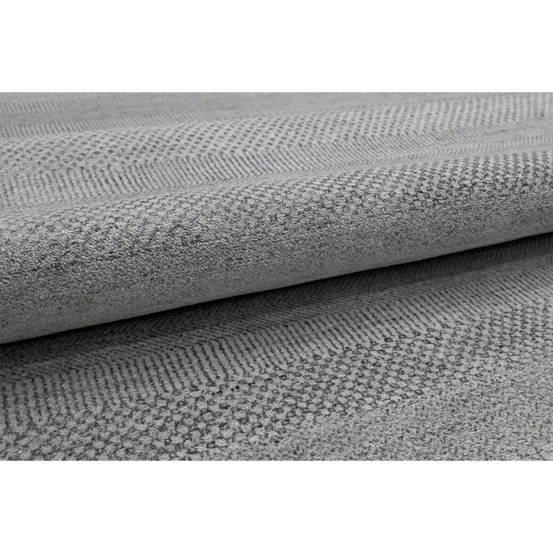 High-Quality Hand-Knotted Silver And Black Area Rug
