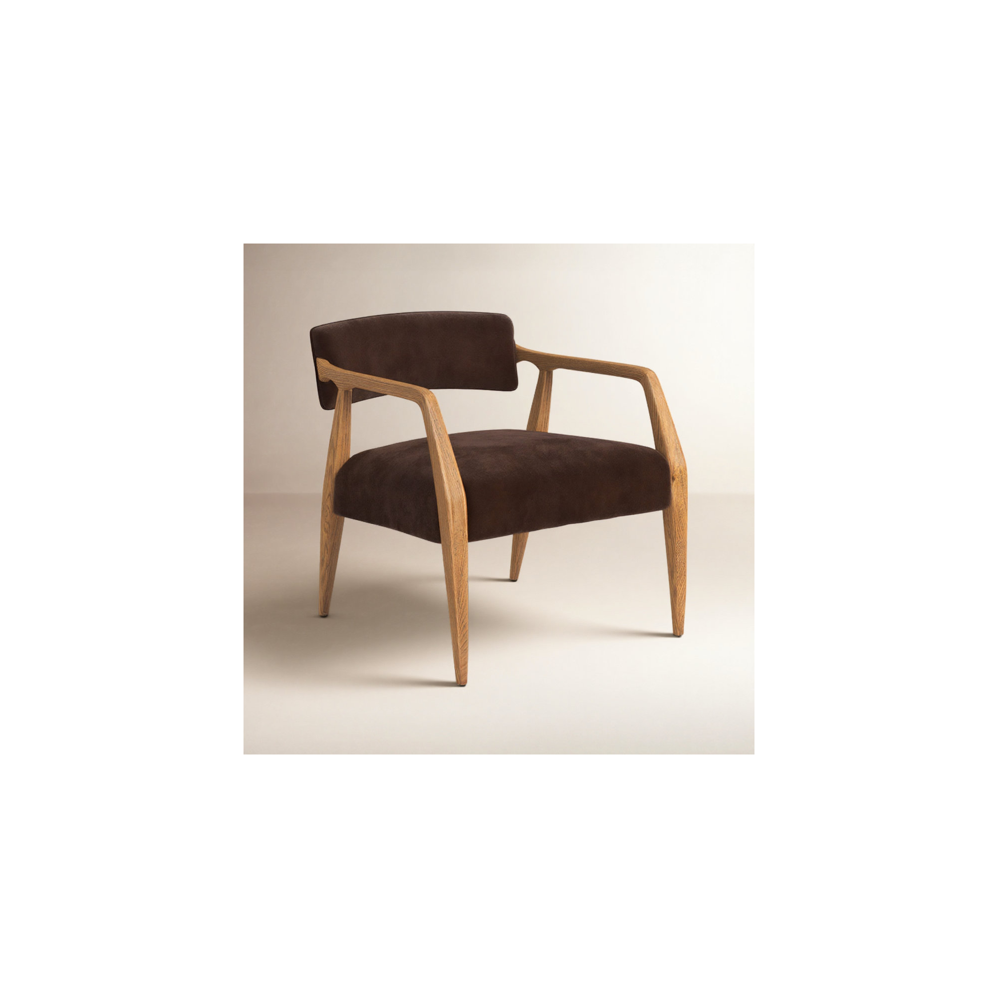 Berthe Armchair, Surrey Cocoa Cotton Blend
