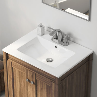 Tucson 24" W x 18" D Vitreous China Vanity Top Sink in White (Sink Only, w/o Vanity)