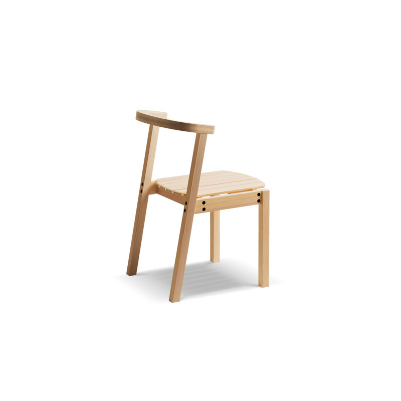 Calme Jardin Patio Dining Side Chair, Ash Tree