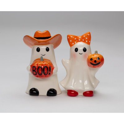 Halloween, couple de cowboys fantômes, sel et poivre