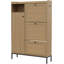 Armoire à chaussures en rotin avec 3 tiroirs rabattables, organisateur autoportant avec tablettes réglables, poignée en métal, étagère à chaussures étroite pour entrée et couloir