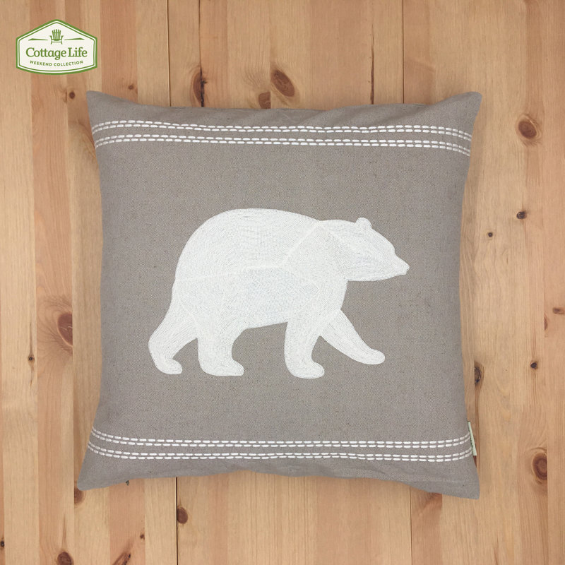 Coussin décoratif en coton animal bear, Duvet / Plumes