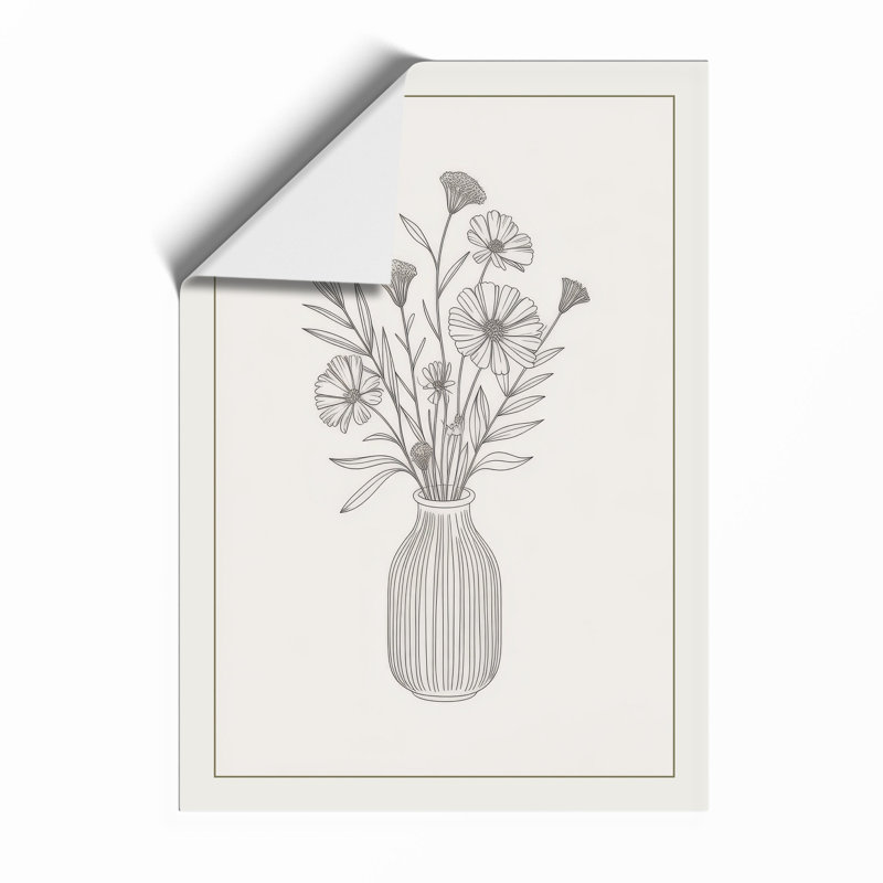 Vase Study Botanical - Framed Print, A4 - 29.7 x 21.0 cm, Unframed