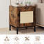 Table de bout en rotin, table de chevet en bois avec tablette de rangement-365796114-365796112