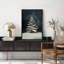 Moody, vert foncé, sapin de Noël, paysage d'hiver, décor de vacances, impression sur toile encadrée-107118544-107118546