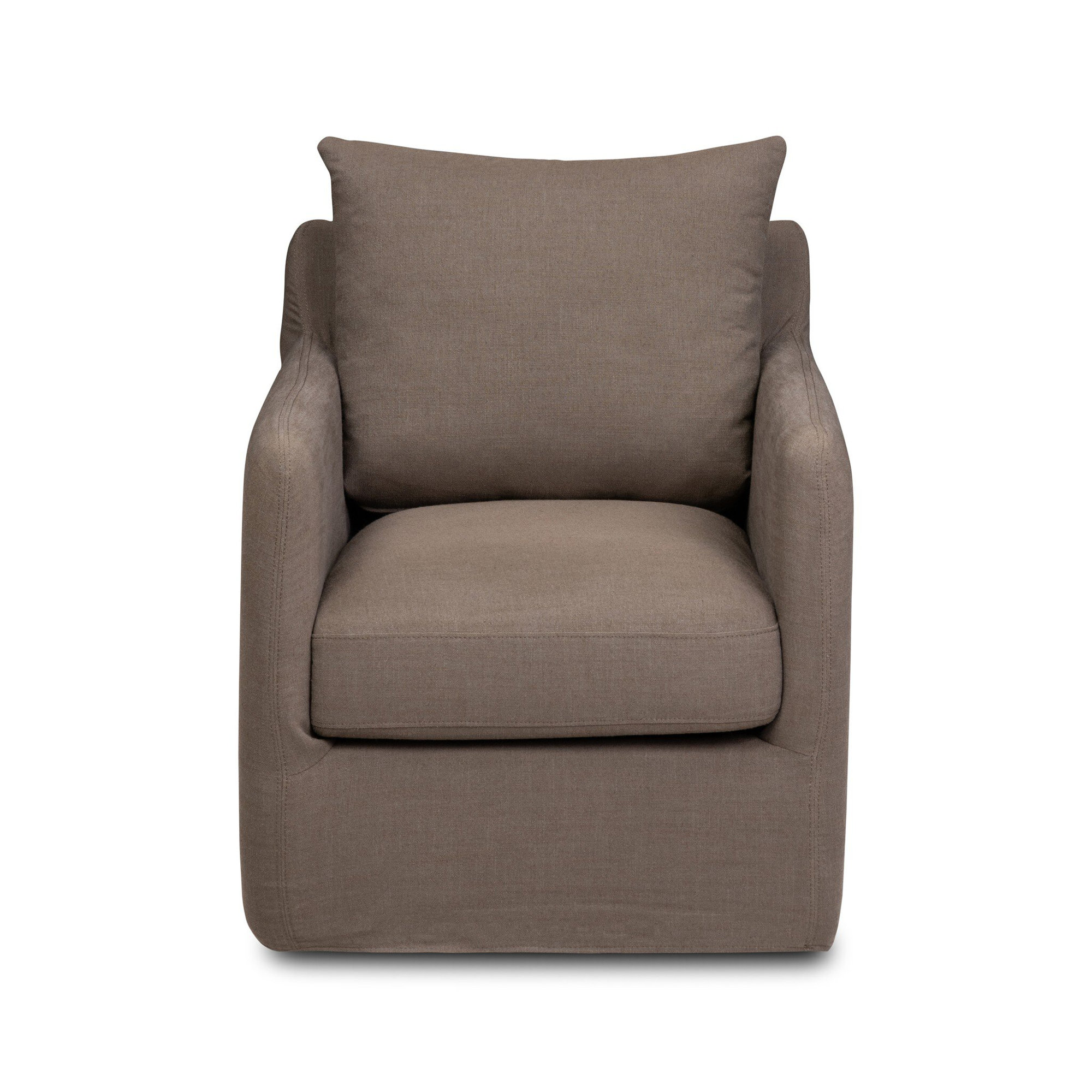 Alistair Upholstered Swivel Armchair, Savoy Coffee
