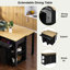 Îlot de cuisine avec table de salle à manger extensible, support de rangement interne, prise de courant, 2 tiroirs, 2 armoires et tablettes ouvertes