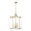 Lustre lanterne à cadre rectangulaire en métal 4 lumières