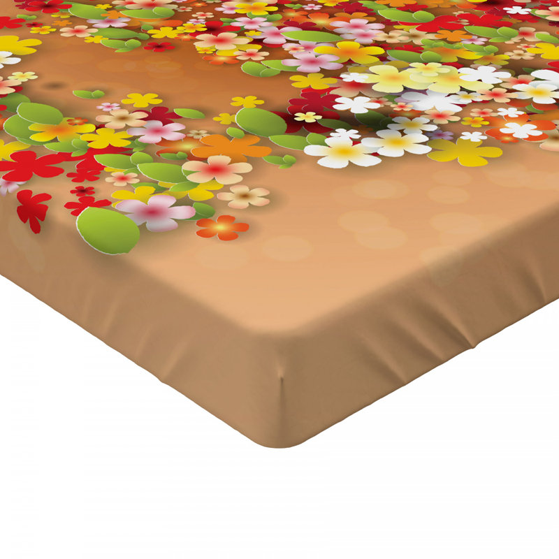 Microfiber Floral Fitted Sheet, Queen Fitted Sheet