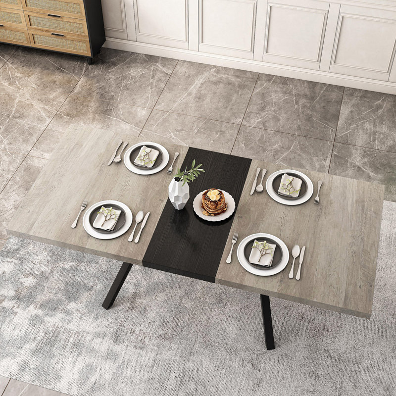 17 Stories 62.99"- 78.74"Retro Rectangular Stretch Table, Carole Top ...