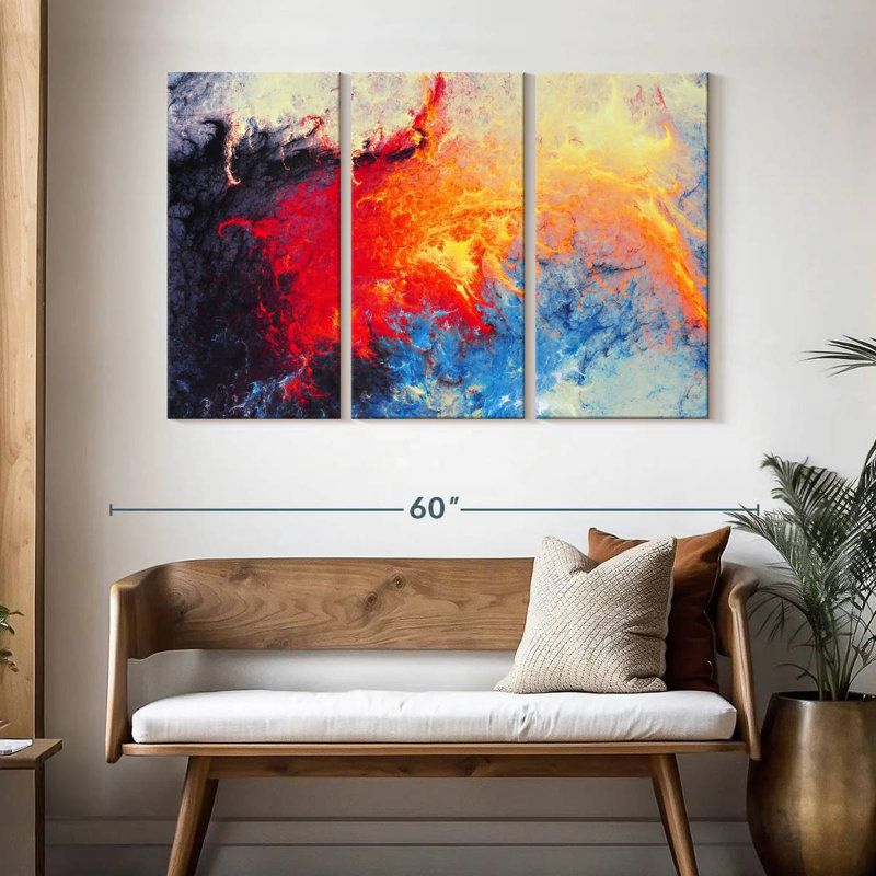 Avery Ice Flame Abstract, 32" H x 50" W